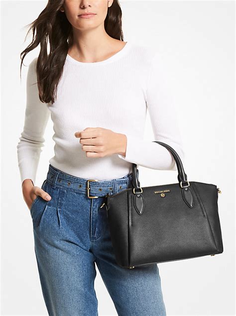 michael michael kors sienna medium pebbled leather satchel|michael kors sienna satchel.